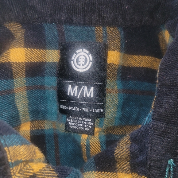 Element green/yellow plaid flannel shirt M - Picture 5 of 5